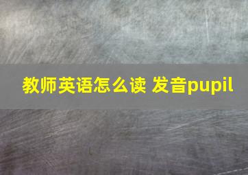 教师英语怎么读 发音pupil